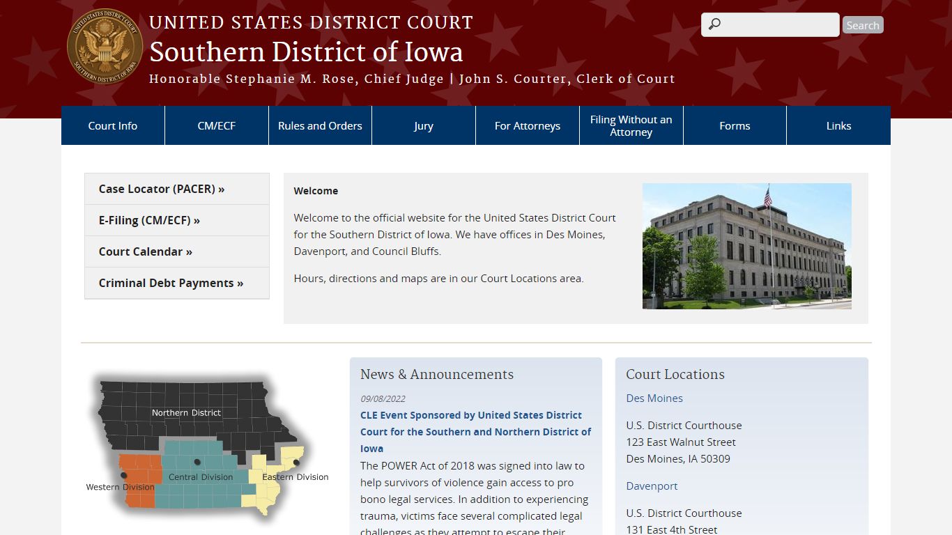 Southern District of Iowa | United States District Court